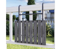 Balkontafel Petäjävesi inklapbaar 60x40x58 cm zwart en grijs gestructureerd