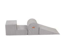 Ballenbak Baby Velvet Taupe Grijs - Speelgoed 1 jaar, 2 jaar, 3 jaar - Speelset Playground Ballenbad Superzacht - Ballenbakken - Kidsdouche -BPA vrije ballen 200 stuks Ø 7 cm - Goud, Zilver, Parelmoer