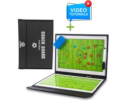 Ballersz Tactiekbord voetbal + INCLUSIEF trainingsvideos - coachmap voetbal - coachbord - trainersmap - voetbal - coachmap - zwarte map - coach voetbal bord -inclusief magneten - zilver
