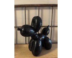Ballon Hond DISCO Zwart - Decoratie - Wonen - Balloon Dog - Funny - Grappig - Beeld - Living - Woonkamer - Wonen - Woonaccessoires - Woonaccessoire - Lief - Beeldje - Nieuwe woning - Cadeau - Kado - Inrichting - Black - Decoratief - Huis - Verhuisd