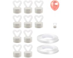 Ballongewichten, set met 2 rollen lint van 10 m, ballonhangerhouder, geschikt voor verjaardagsfeest, huwelijksdecoratie