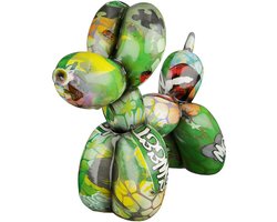 Ballonhond street art groen 18 cm hoog - figuur - beeldje - interieur - voor binnen - kleurrijk - decoratie - stuk - kunststof - origineel - cadeau - geschenk - gift - verjaardag - Kerst - Nieuwjaar - Pasen - Valentijn