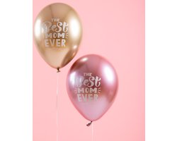 Ballonnen Shimmer Best Mom Ever Meerkleurig 33 cm - 4 stuks