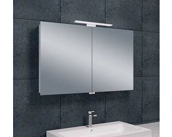 Bally Luxe Spiegelkast 100x60x14cm Met LED Verlichting Stopcontact Binnen en Buiten Spiegel Glazen Planken Aluminium