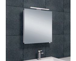 Bally Luxe Spiegelkast 60x60x14cm Met LED Verlichting Stopcontact Binnen en Buiten Spiegel Glazen Planken Aluminium