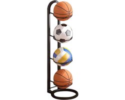Balrek verticaal – meerdere lagen – houder voor voetbal, basketbal, volleybal – staand frame voor balopslag en -organisatie
