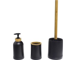 Balvi Badkamerset Zen Bamboe/pp Zwart/naturel 3-delig