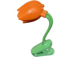 Balvi Boekenlampje Tulp Oranje – Clip-on Leeslampje met Flexibele Arm – LED Boeklamp