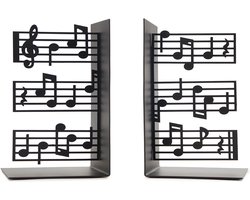 Balvi Boekensteunen set Muziek Metaal Zwart