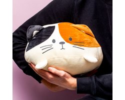 Balvi | Kattenkussen - calico / lapjeskat - zwart, bruin & creme - 30 cm