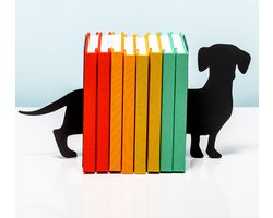 Balvi Teckel Boekensteun – Metaal – Zwart