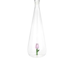 Balvi Waterfles Karaf Tulp Roze 1L Glas