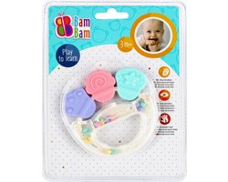 Bam Bam rammelaar bijtspeelgoed - 3 maanden - 2 in 1 - stimuleer vaardigheden baby peuter 3m+