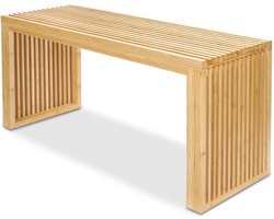 BAM BOO BOX Bamboe Zitbank | Stabiele Houten Bank voor Hal, Badkamer, Keuken, Eetkamer of Slaapkamer | Halbank 90x33x43 cm | Bankje tot 250 kg belastbaar | Halbankje zonder Rugleuning