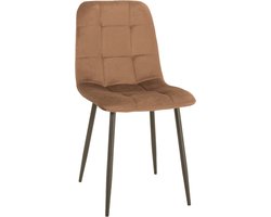 Bam & Boo - Mira Eetkamerstoel - Set Van 2 - bruin - Fluweel - Velvet - Velours - Industrieel