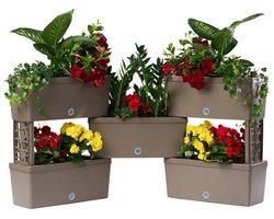 Bama Brick Koppelbare Plantenbakken 75L 59x23x27 cm 5 Stuks Taupe