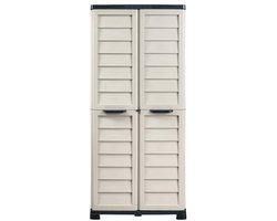 BAMA RIPONI Opbergkast – Kunststof – Houtlook – 3 Verstelbare Planken – Binnen & Buiten – 100% Recyclebaar