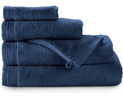 Bamatex Home Textiles - Collectie Emotion - Badgoedset - Set van 4 handdoeken 50 x 100 cm - 4 washandjes 16 x 22 cm - 2 badhanddoeken 70 x 140 cm - NAVY BLUE - Egeïsche gekamde katoen - 540 gr/m²
