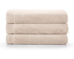 Bamatex Home Textiles - Collectie Emotion - Badhanddoek – 70*140 cm - BEIGE - Set van 3 stuks - Egeïsche gekamde katoen- 540 g/m2
