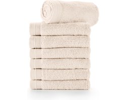 Bamatex Home Textiles - Collectie Emotion - Gastendoekje - BEIGE - set van 6 stuks - Egeïsche gekamde katoen - 540 g/m2
