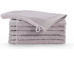 Bamatex Home Textiles - Collectie Emotion - Washandje - LIGHT GREY - set van 12 stuks - Egeïsche gekamde katoen - 540 g/m2