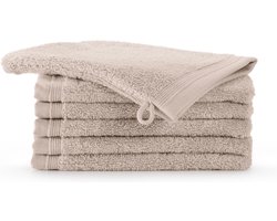 Bamatex Home Textiles - Collectie Emotion - Washandje - TAUPE - set van 12 stuks - Egeïsche gekamde katoen - 540 g/m2