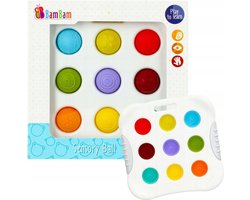 BamBam - Dubbelzijdig sensorisch bord 20x20cm, zachte ballen 10m+