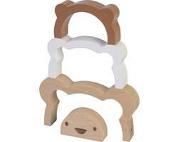 BAMBAM Eco-vriendelijk houten Stapeltoren Beer - Baby cadeau
