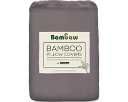 Bambaw 2x Bamboe Kussenslopen - Kussensloop 40x60 cm - Luxe Bamboe Beddengoed - Hypoallergeen Kussensloop - Donkergrijs