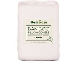 Bambaw 2x Bamboe Kussenslopen - Kussensloop 40x60 cm - Luxe Bamboe Beddengoed - Hypoallergeen Kussensloop - Wit