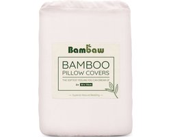 Bambaw 2x Bamboe Kussenslopen - Kussensloop 50x70 cm - Luxe Bamboe Beddengoed - Hypoallergeen Kussensloop - Wit
