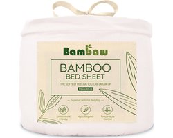 Bambaw Luxe Bamboe 1-Persoons Hoeslaken 90x190cm – Ultra ademende stof – Hypoallergeen – Beddengoed - Wit