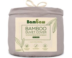 Bambaw Luxe Bamboe Dekbedovertrek 135x200cm – Ultra ademende stof – Hypoallergeen – Beddengoed - Grijs