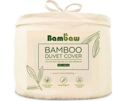 Bambaw Luxe Bamboe Dekbedovertrek 200x200cm – Ultra ademende stof – Hypoallergeen – Beddengoed - Ivoor