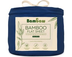 Bambaw Luxe Bamboe Lakens 240x290cm – Ultra ademende stof – Beddengoed – Hypoallergeen Bovenlaken – Beddengoed - Blauw Marine
