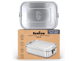 Bambaw Roestvrij Staal Vershoudbakjes 1200 ml - Brooddoos - RVS Lunchbox - Meal Prep Bakjes - Broodtrommel - Vershouddoos