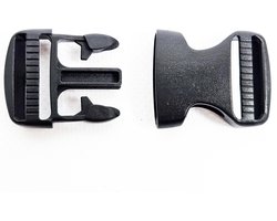 BamBella ® - Gesp - 2 stuks - 30mm - zwart - plastic kliksluiting riemgesp