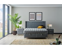 Bambi Visco Fresch - boxspring bed met opbergruimte - boxspring 140x200 - incl. luxe matras en hoofdbord