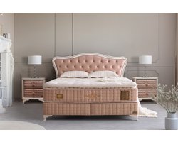 Bambi Viscolux - boxspring bed met opbergruimte - boxspring 140x200 - incl. luxe matras en hoofdbord