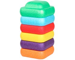 Bambini Balansstenen speelgoed - Stepping Stones - Stapelbare rivierstenen - Stimuleert motoriek - Educatief speelgoed - Balanceren - 6 kleuren