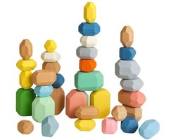 Bambini Stapelstenen - Stapelblokken - Balancerende stenen - Kinderspeelgoed - Educatief speelgoed - 36 stuks - Verschillende kleuren