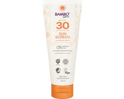 Bambo Nature Zonnebrandlotion - 30 SPF - Bescherming voor je kind en Hele Gezin - Waterafstotend, Geur- en Kleurstofvrij - Vegan & Dermatologisch Getest - 200 ML
