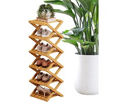 Bambo Schoenenrek - Opberg organizer - Schoenen netjes opbergen - Zes niveaus - Compact design - Geel