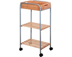Bamboe Badkamer Organizer Trolley - 78cm - Bamboe