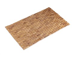 bamboe badmat - oprolbaar - hygiënisch - antislip - 50 x 80 cm - natuur