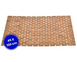 Bamboe badmat - Sauna mat - 45 x 100 cm - Antislip - Kleur "Natural"