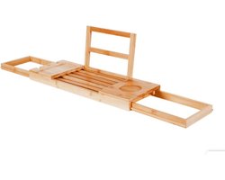 Bamboe Badplank | uitschuifbaar van 50 tot 85 cm | 50-85 x 18 x 4 cm |