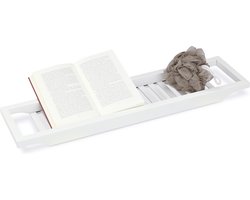 bamboe badrek - voor badkuip - 4 x 65 x 15 cm - wit