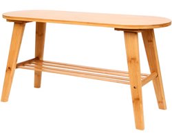 Bamboe bank met Schoenenrek 80 x 30 x 41 cm - Bankje
