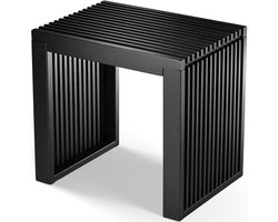 Bamboe bank zonder rugleuning - Zwarte zitbank voor hal, keuken of eetkamer - 45 x 33 x 43 cm (LxBxH) - Draagvermogen 250 kg - Snel te monteren